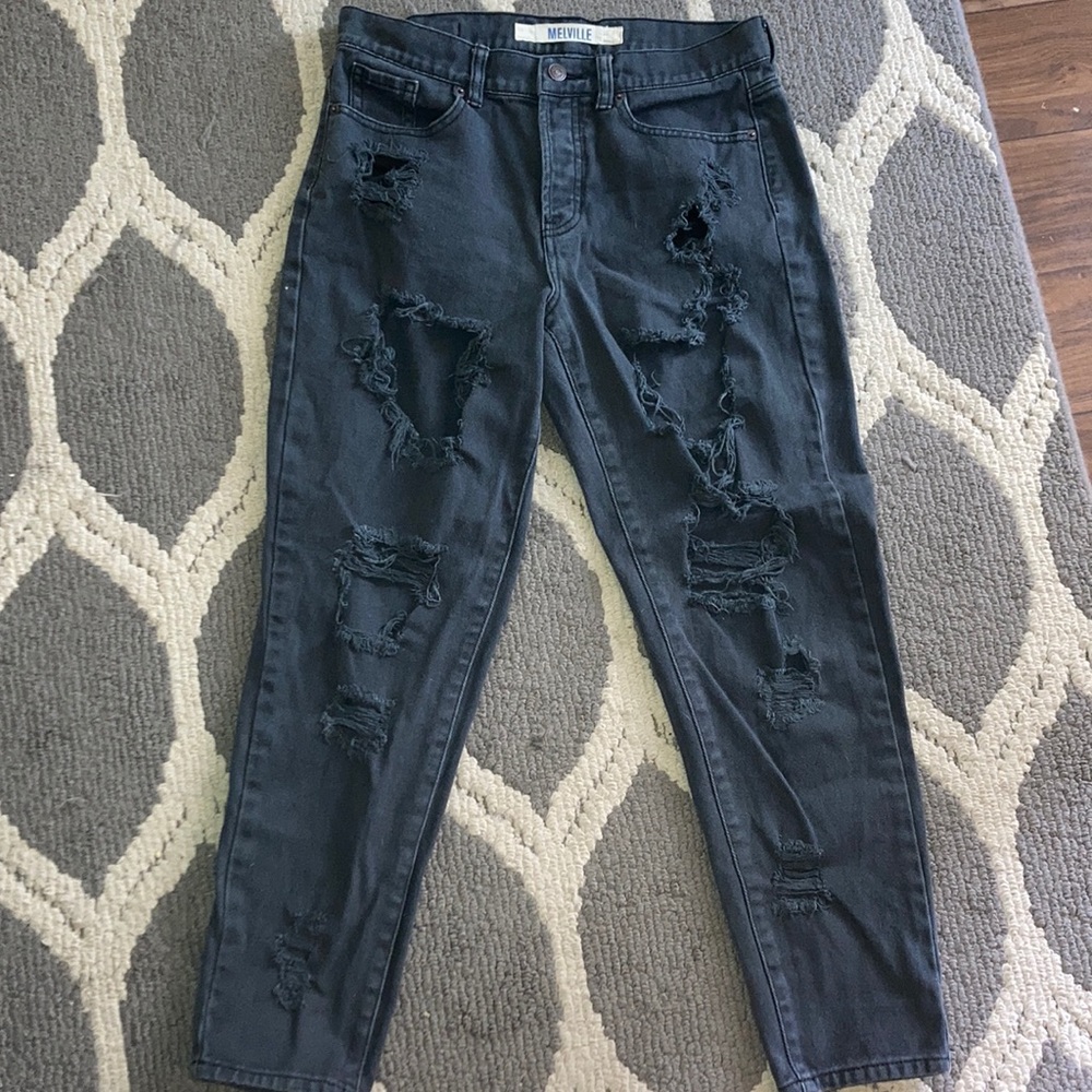 Brandy Melville High-Waisted Distressed Jeans